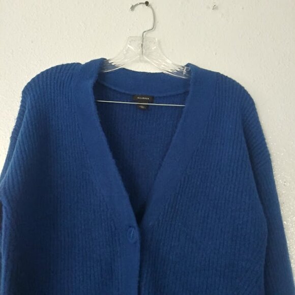 Halogen women's size M blue knitted cropped sweater - Picture 2 of 13